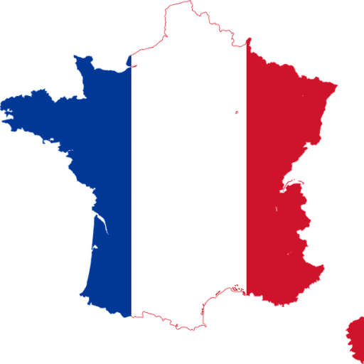 Carte De France avec drapeau Français
